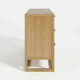 Cómoda de 6 cajones Leavitt Natural Oak Wood.