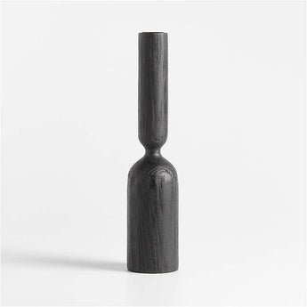 Asker Portavelas Cónico de Madera Negra 11".