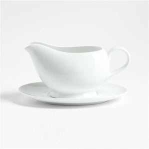 Salsera de porcelana Aspen con platillo