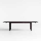 Euskera 82"-118" Charcoal Mesa de comedor rectangular extensible de madera gris.
