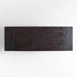 Euskera 82"-118" Charcoal Mesa de comedor rectangular extensible de madera gris.