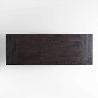 Euskera 82"-118" Charcoal Mesa de comedor rectangular extensible de madera gris.