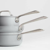 Crate & Barrel EvenCook Juego de utensilios de cocina antiadherentes de cerámica gris cerámico ™ de 8 piezas con bonificación.