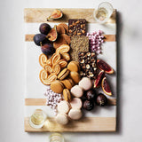 Tablero de servicio con incrustaciones de madera y mármol.