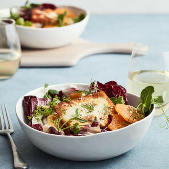 Mercer Tazón bajo de porcelana blanca para servir.