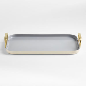 Caraway ® Plancha cerámica antiadherente de doble quemador con herrajes dorados