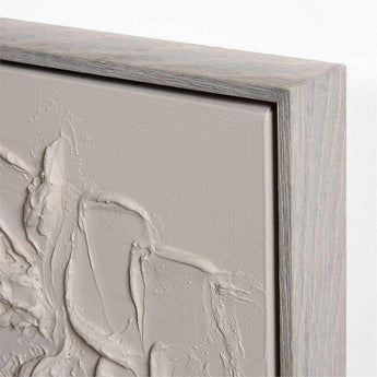 "Demi Luna" de Angela Allen Tan Brown Canvas 24"x24" Cuadro de arte mural enmarcado.