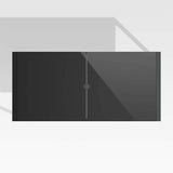 Dune Mesa de comedor rectangular negra Exterior Cristal