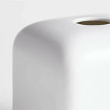 Tapa de caja de pañuelos cuadrada de cerámica blanca Eli.