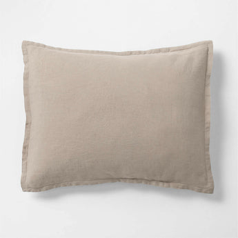 Lino europeo natural ™-Certified Linen Clay Taupe Standard Bed Pillow Sham.