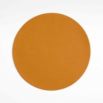 Mantel Individual Redondo Reversible de Piel de Fieltro Gris Rizzo.