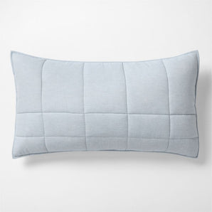 Algodón orgánico Heathered Mist Grid King Bed Pillow Sham