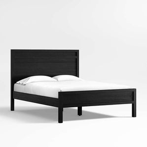 Cama de madera maciza negra Keane