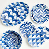 Plato de Ensalada de Melamina Azulejo Azul Marin.