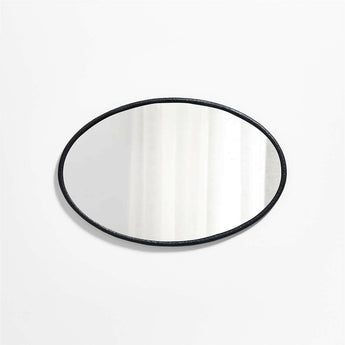 Espejo de pared ovalado de metal negro Mirabella 25,75 "x40".