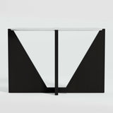 Consola de Mármol Blanco Miro con Base de Madera.