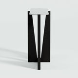 Consola de Mármol Blanco Miro con Base de Madera.