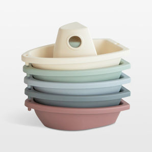 Juguete de baño apilable para niños Mushie Boats
