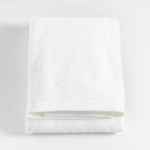 Toalla de baño de algodón orgánico antimicrobiano blanco brillante.