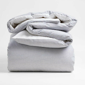 Funda nórdica de algodón orgánico Oxford Shirting Light Indigo Azul Reversible King .