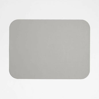 Mantel Individual Rizzo Easy Care de Piel Reciclada Gris Rectangular Reversible.