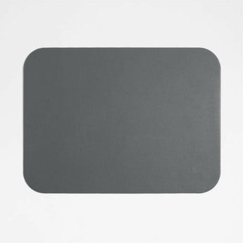 Mantel Individual Rizzo Easy Care de Piel Reciclada Gris Rectangular Reversible.