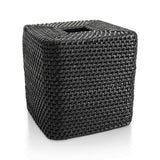 Cubierta de caja de pañuelos cuadrados negros Sedona.