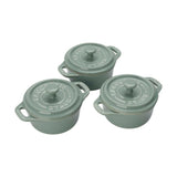 Mini cocottes Staub Eucalipto, juego de 3.