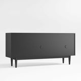 Consola multimedia de almacenamiento de madera negra Tate de 64,5".