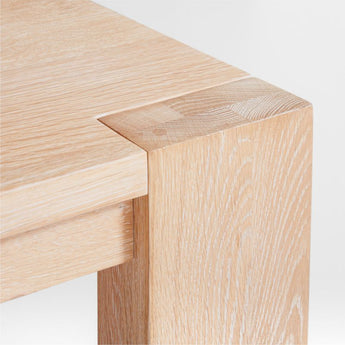 Mesa de centro rectangular de 54" de madera de roble blanco natural Terra.