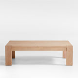 Mesa de centro rectangular de 54" de madera de roble blanco natural Terra.