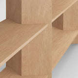 Consola multimedia de almacenamiento abierto de madera maciza de roble natural Terrazza 76".