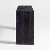 Mesa consola Valo 72" de madera de pino ebonizada.