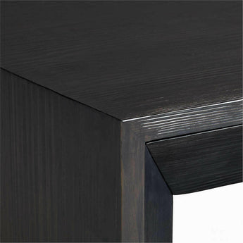 Mesa auxiliar de madera ebonizada Vernon con cajón.