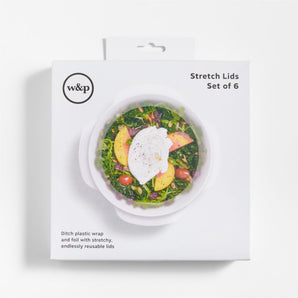 W&P Tapas redondas elásticas reutilizables, juego de 6