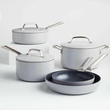 Crate & Barrel EvenCook Juego de utensilios de cocina antiadherentes de cerámica gris cerámico ™ de 8 piezas con bonificación.