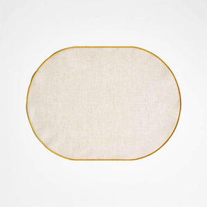 Mantel Individual Amarillo de Lino de Fácil Cuidado.