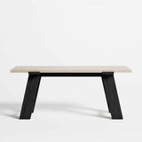 Escritorio Madison 72" de madera blanqueada con base ebonizada.