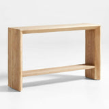 Mesa consola Baja de roble natural de 54".
