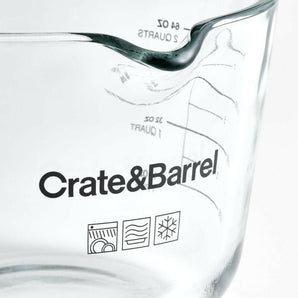 Crate & Barrel 8C Cristal Vaso medidor.