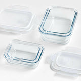 Rectángulo de 8 piezas de Crate & Barrel Cristal Set de almacenamiento.