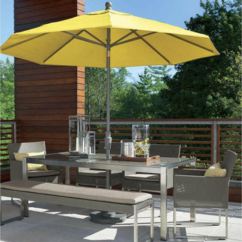 Mesa de comedor rectangular Dune con pintado Cristal.