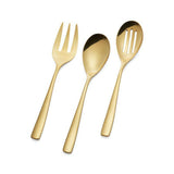 Tenedor dorado para servir.