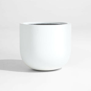 Junio Pequeña Jardinera Redonda Blanca 13".
