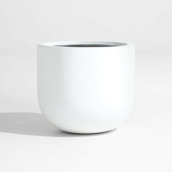 Junio Pequeña Jardinera Redonda Blanca 13".