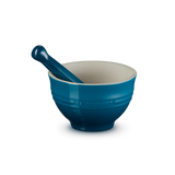 Le Creuset Mortero Verde azulado profundo.