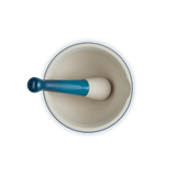 Le Creuset Mortero Verde azulado profundo.