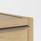 Leavitt Mesita de noche de madera de roble natural con cajón.