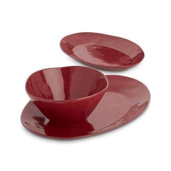 Plato ovalado grande para servir Marin blanco.