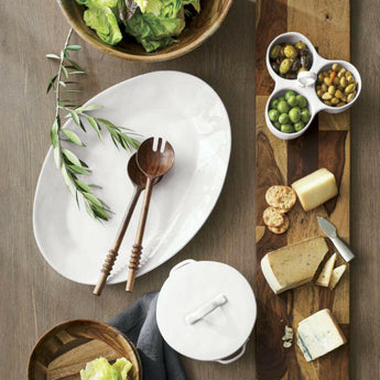 Marin Cacerola Blanca Cubierta 2Qt.